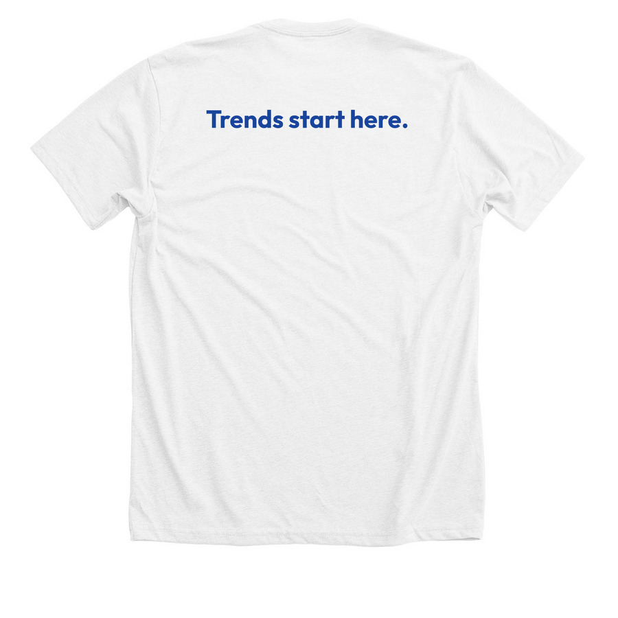 Marketplace & Academy White T-Shirt, a Solid White Blend Premium Unisex Tee (back-view)