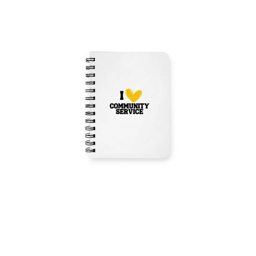 I Love Community Service Journal, a White Spiral Notebook