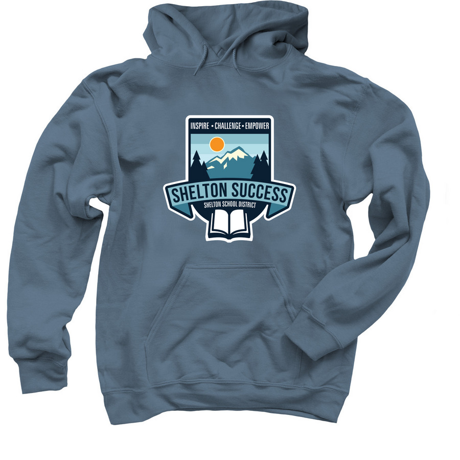 Shelton Success Logo, a Indigo Pullover Hoodie