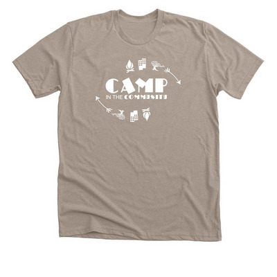 Camp in the Community, a Heather Stone Premium Unisex Tee