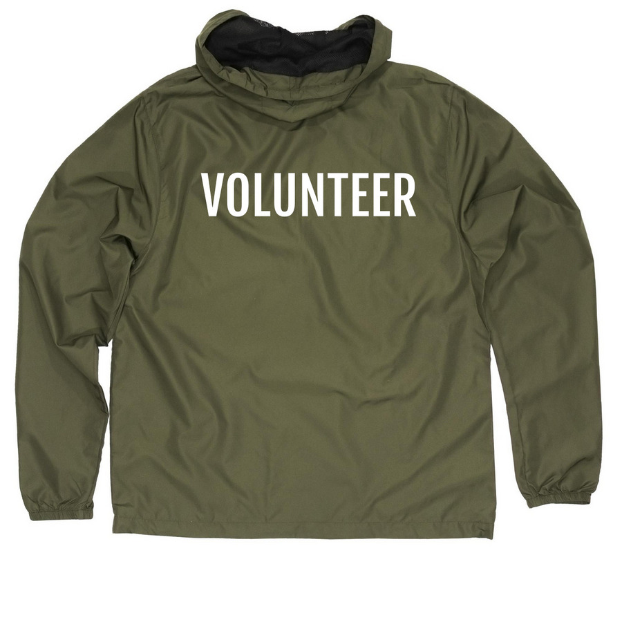Baypath VOLUNTEER - Quarter-Zip Windbreaker, a Army Quarter-Zip Windbreaker (back-view)