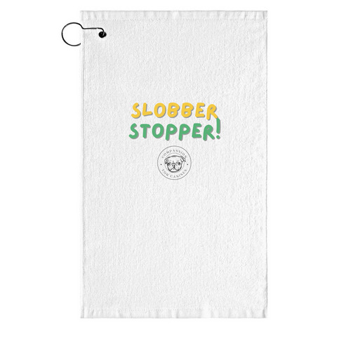 Slobber Stopper, a White Golf Towel