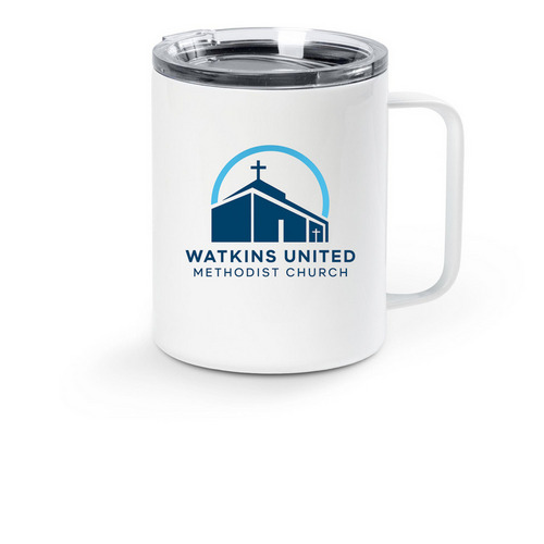 Travel Mug, a White Stainless Steel Travel Mug