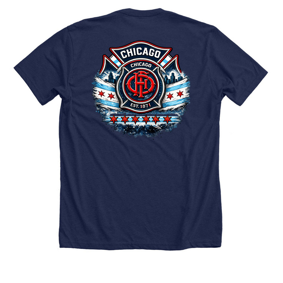 Cfd design&nbsp;, a Solid Navy Blend Premium Unisex Tee (back-view)