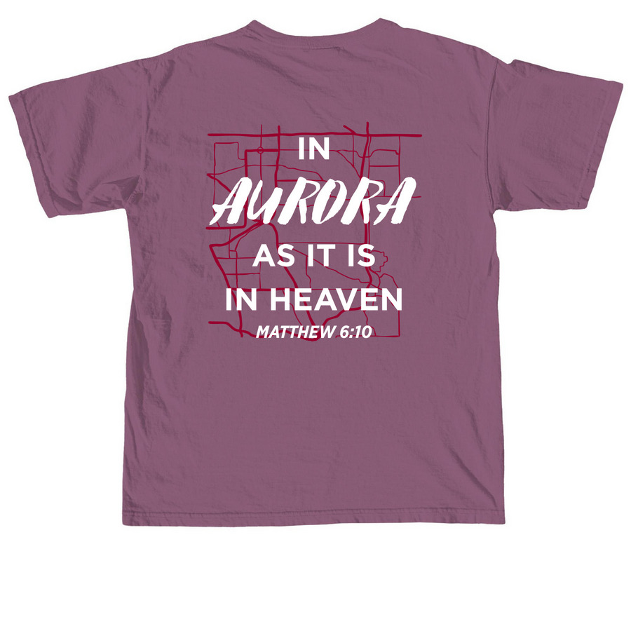 As It Is In Heaven, a Berry Comfort Colors Unisex Tee (back-view)