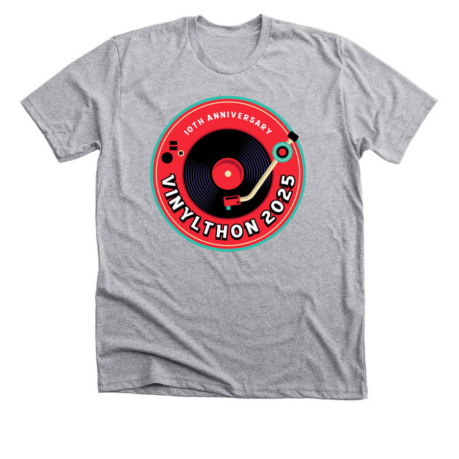 Vinylthon 2025 Official T-shirt, a Athletic Heather Premium Unisex Tee