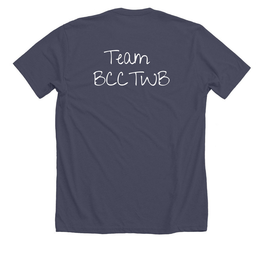 BCCTWB, a Heather Midnight Navy Premium Unisex Tee (back-view)