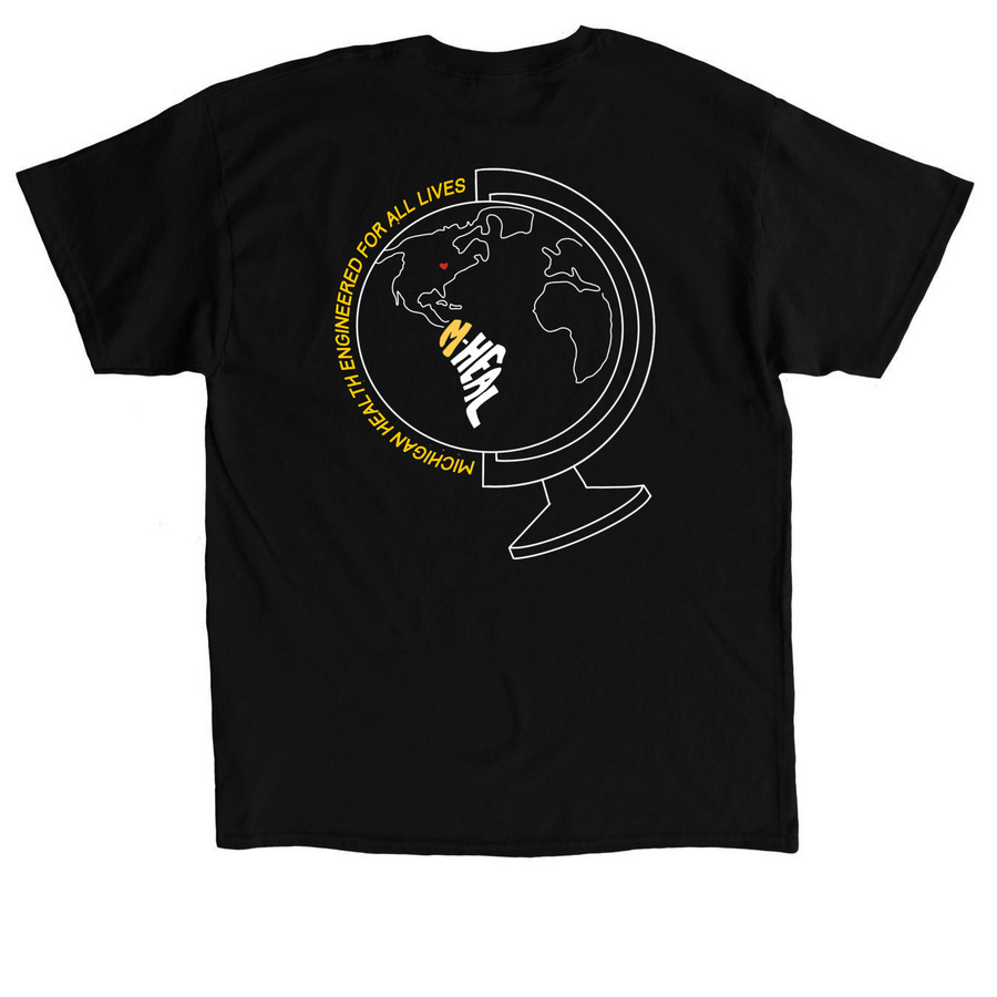 M-HEAL Merch (2026), a Black Classic Unisex Tee (back-view)