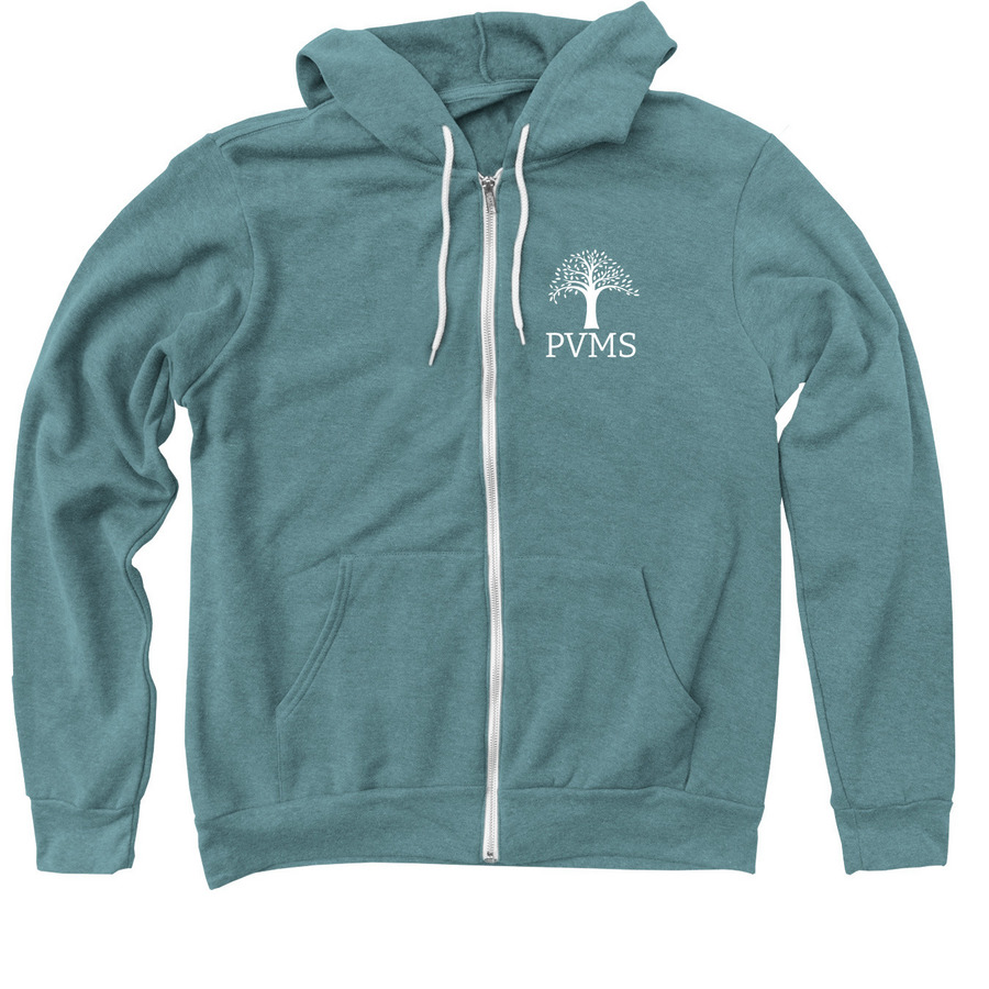 Zip-Hoodies, a Heather Deep Teal Zip Up Hoodie