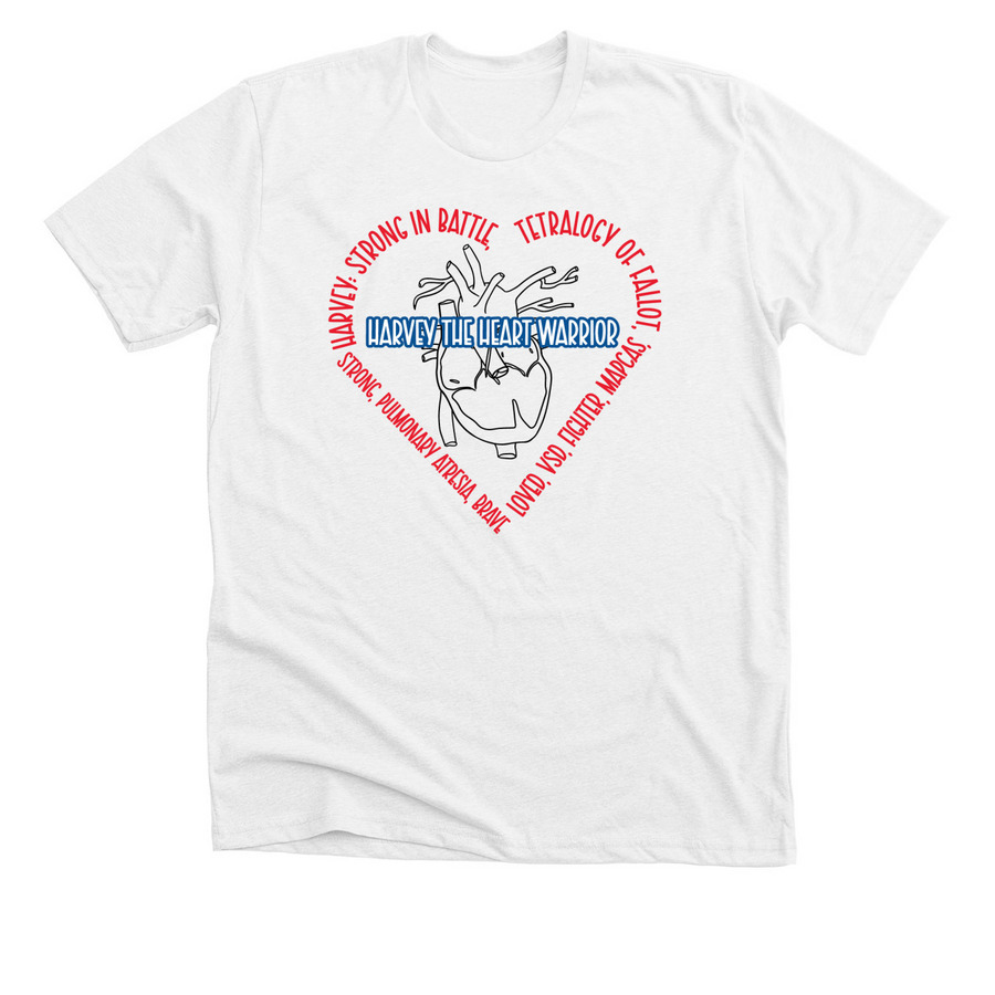 Harvey The Heart Warrior, a Solid White Blend Premium Unisex Tee