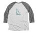 Chimera Sanctuary & Rescue Merch!, a Premium Heather and Heather White 3/4 Sleeve Baseball Tee (back-view)