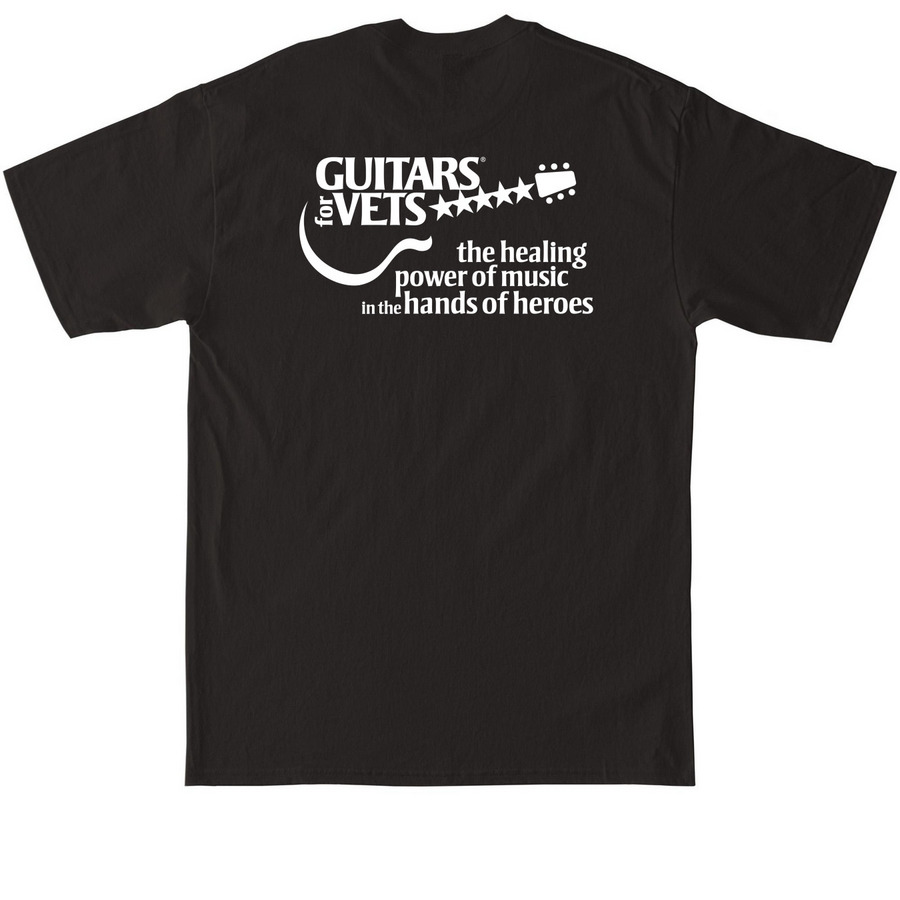 Guitars for Vets - Tall Tees, a Black Tall Classic Unisex Tee (back-view)