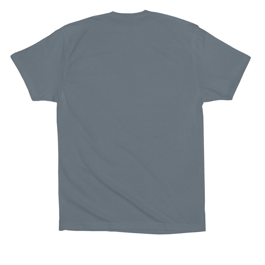 iCDUX8: Tees & Long-sleeve front logo (light), a Steel Blue Premium Cotton Tee (back-view)