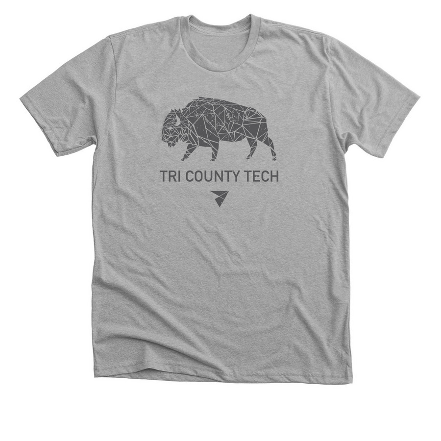 TCT Grey Geo Bison, a Athletic Heather Premium Unisex Tee