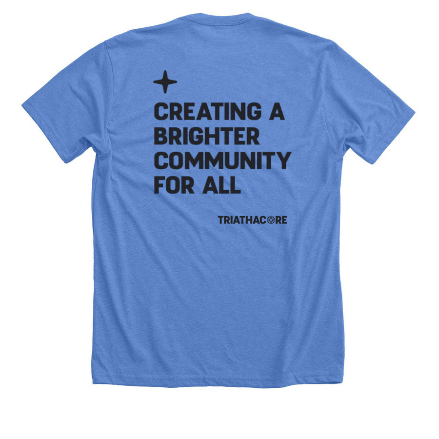 Community, a Heather Columbia Blue Premium Unisex Tee (back-view)