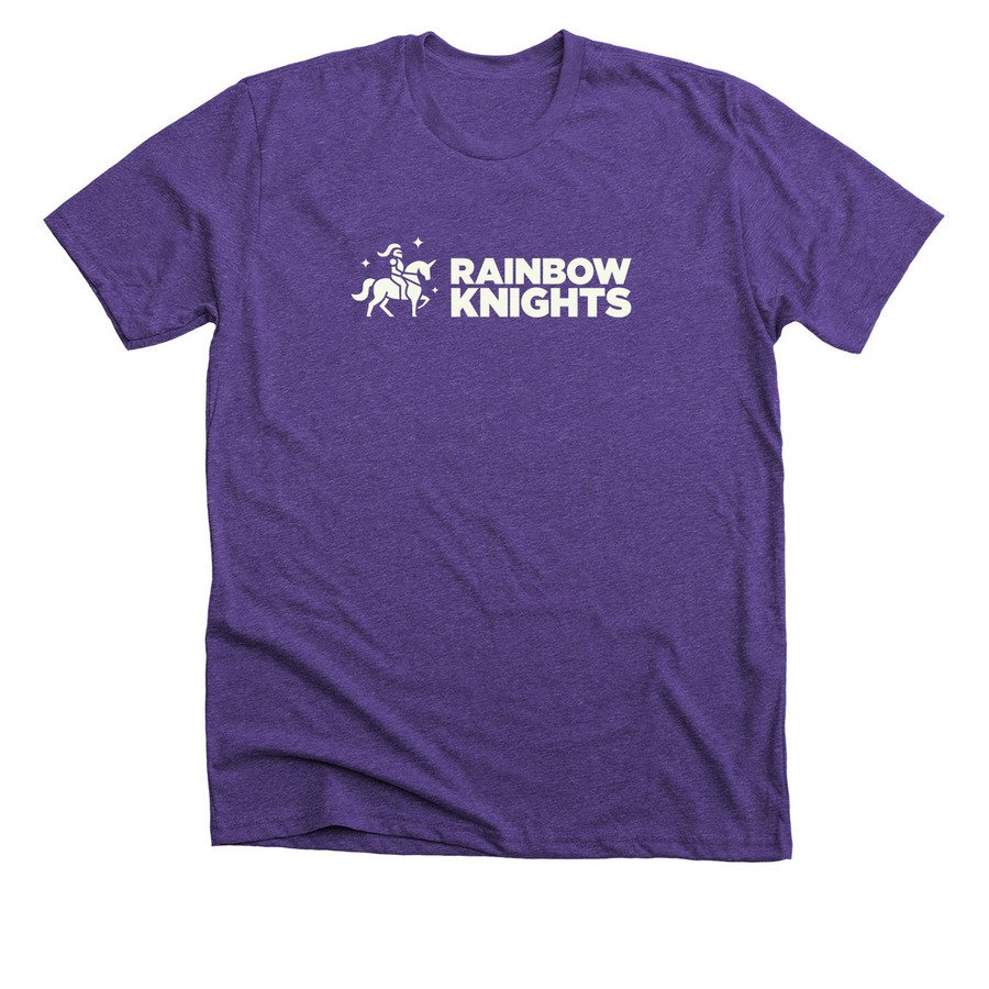 Rainbow Knights [Full Monocolor Logo], a Heather Team Purple Premium Unisex Tee