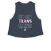 No MO Trans Bans, a Heather Navy Women's Cropped Racerback Tank