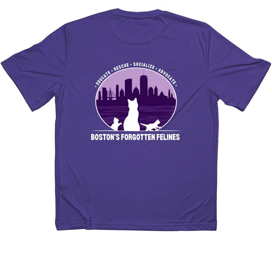 BFF Double Logo Athletic Tee (Dark Colors), a Purple Classic Performance Tee (back-view)