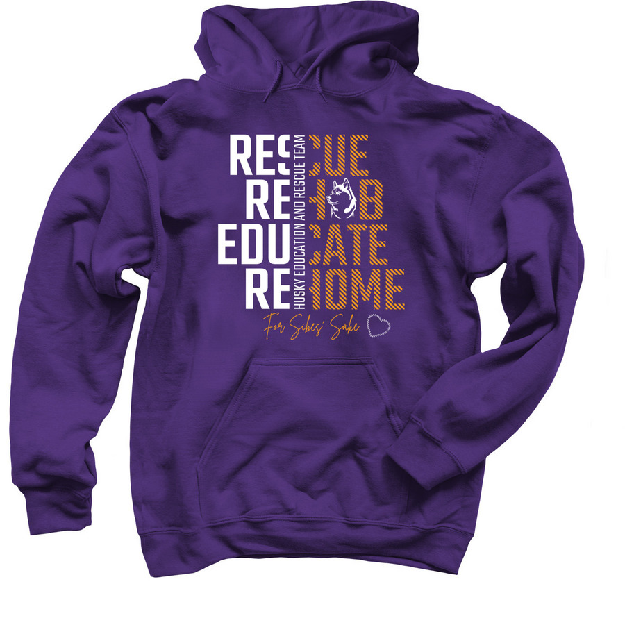 Rescue Rehab Educate Rehome, a Purple Pullover Hoodie