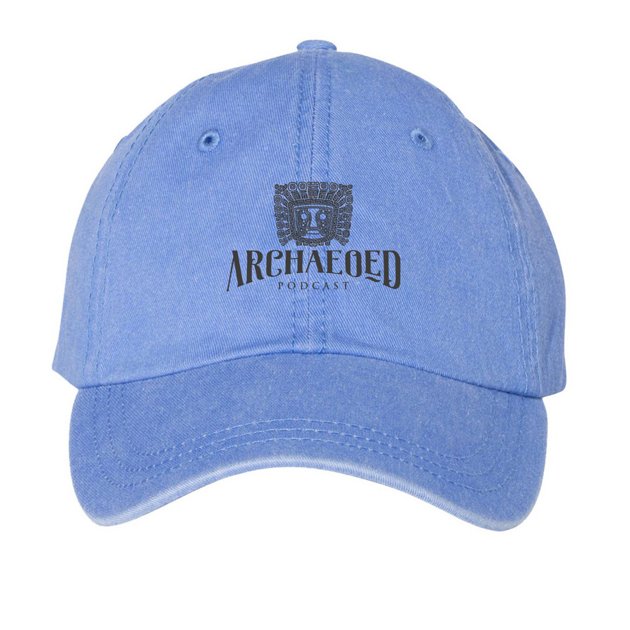 ArcheoEd Graphite Design Hats, a Periwinkle Printed Pigment Dye Baseball Cap