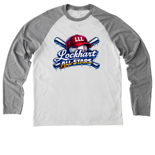 Baseball 9U Specials, a Aluminum Grey/ Bright White Allmade Eco Triblend Colorblock Raglan Long Sleeve Tee