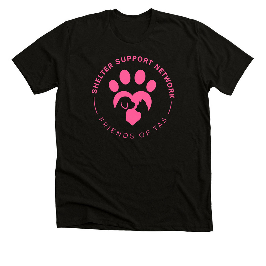 SSN/ FoTAS Circle Logo, a Black Heather Premium Unisex Tee