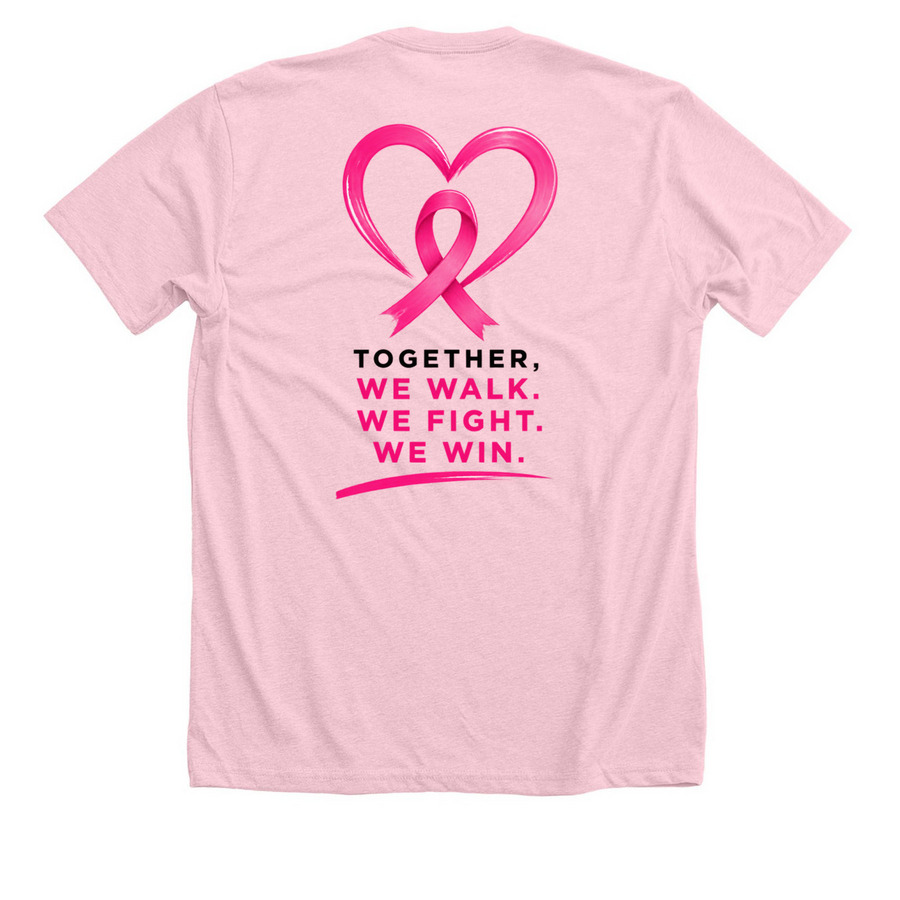 Quest Walks for the Cure, a Heather Pink Premium Unisex Tee (back-view)