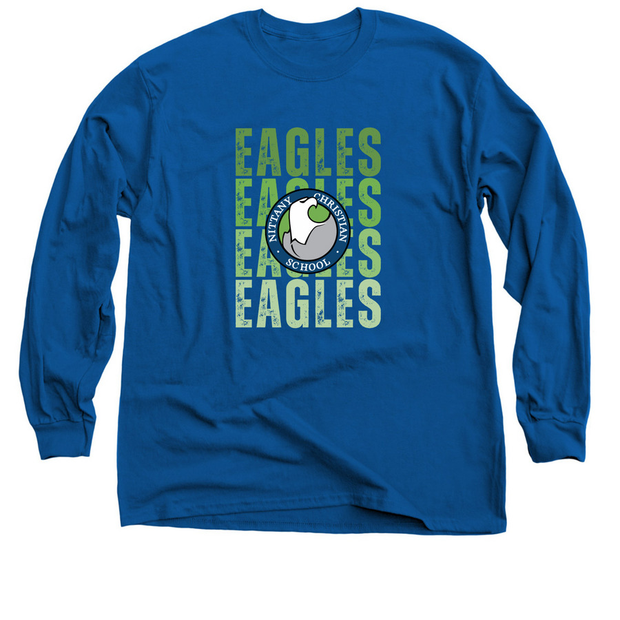 Faded Eagles on Repeat, a Royal Blue Classic Long Sleeve Tee