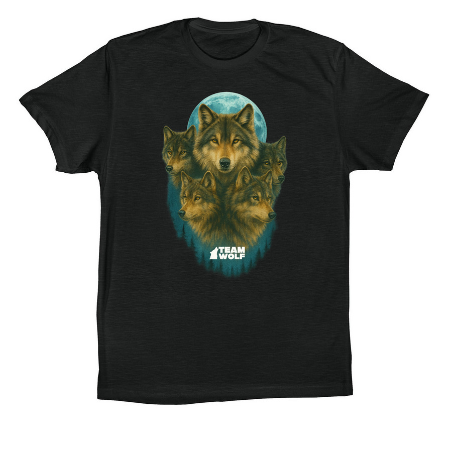 Retro Team Wolf T-Shirt, a Vintage Black Premium Cotton Tee