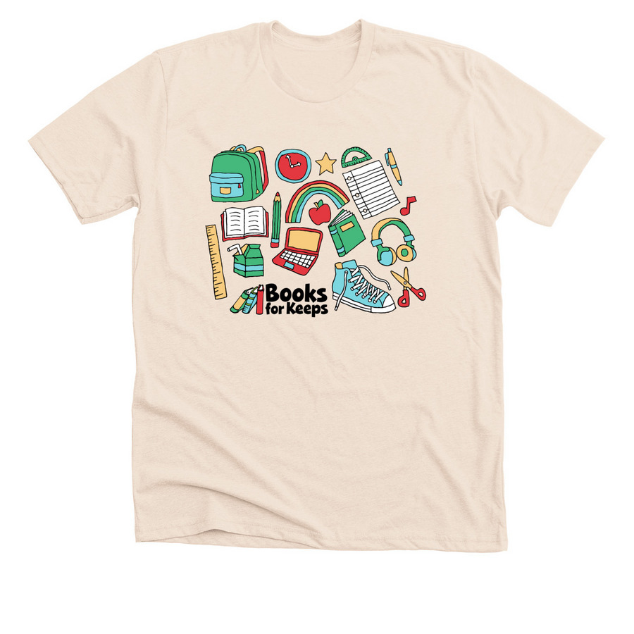BFK Classic Tee, a Heather Soft Cream Premium Unisex Tee