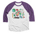 BFK Classic Tee, a Purple Rush and Heather White 3/4 Sleeve Baseball Tee