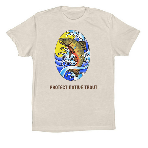 Protect Native Trout - Off White, a Dust Premium Cotton Tee