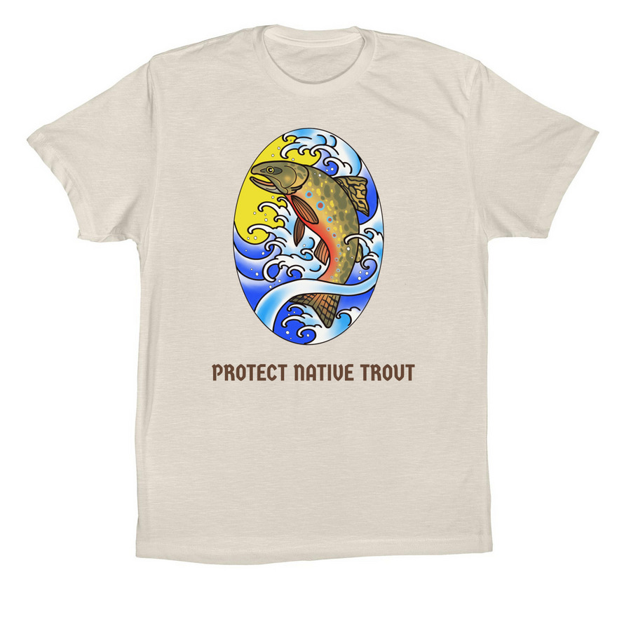 Protect Native Trout - Off White, a Dust Premium Cotton Tee