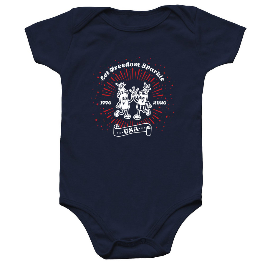 Let Freedom Sparkle! Infant Onesie, a Navy Infant Onesie