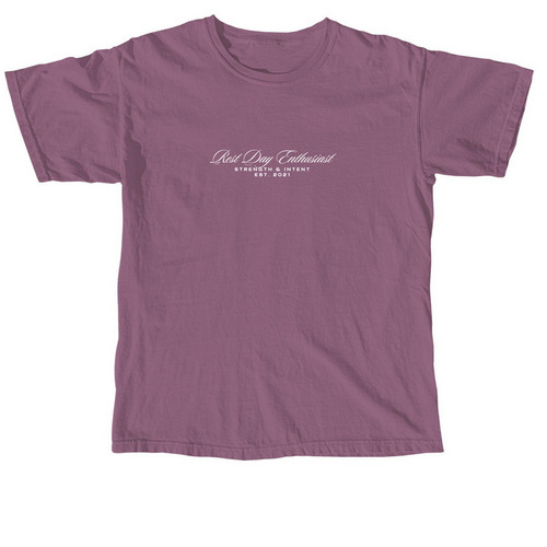 REST DAY ENTHUSIAST, a Berry Comfort Colors Unisex Tee