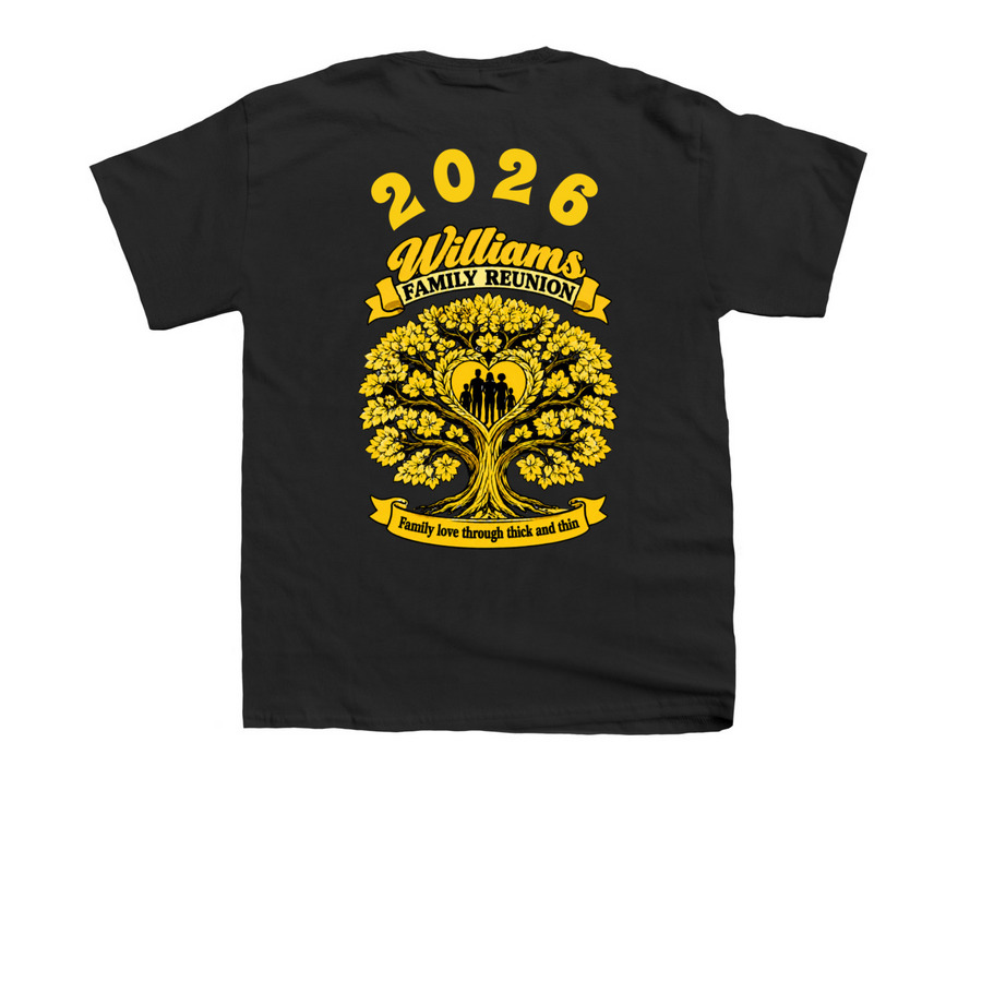 2026 Family Reunion, a Black Youth Unisex Tee (back-view)