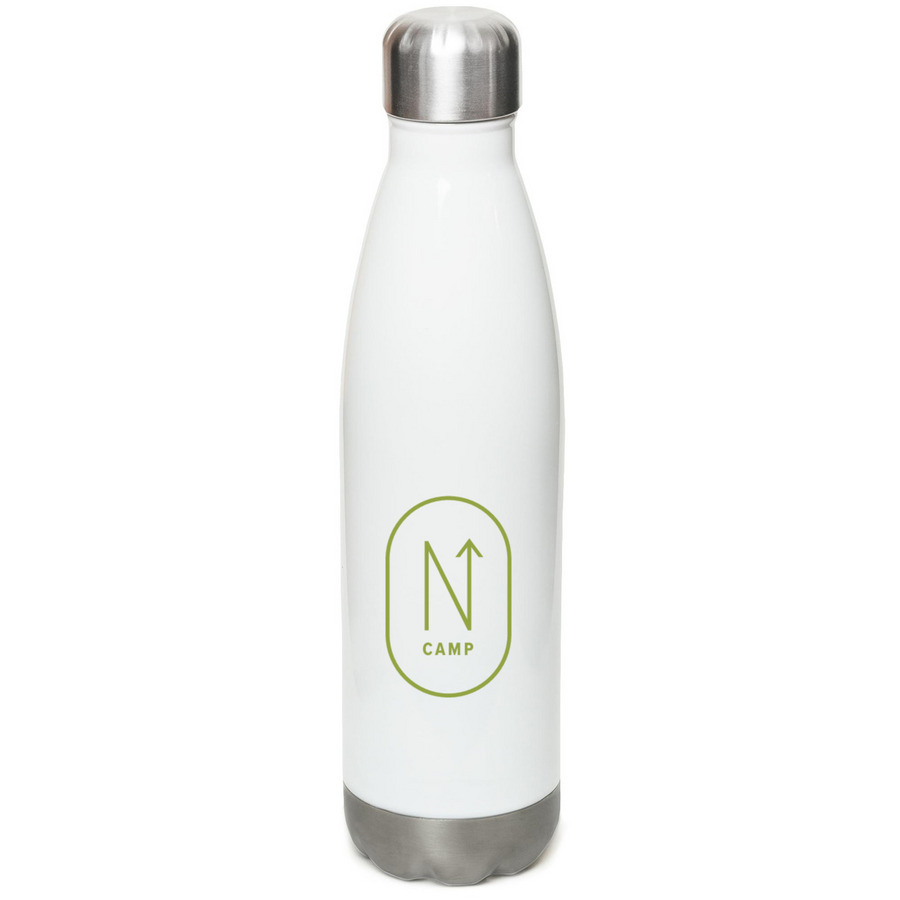 Camp Norden - water bottles, a White Stainless Steel Water Bottle