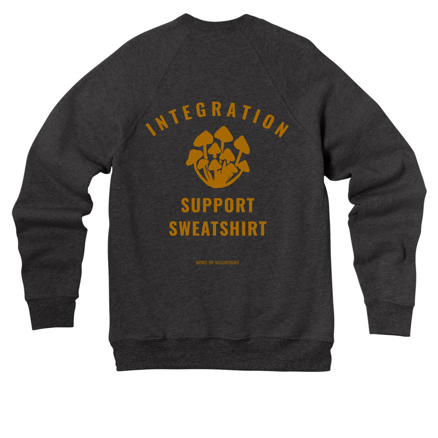 Integration Support Cozy Crewneck, a Dark Grey Heather Premium Raglan Crewneck Sweatshirt (back-view)