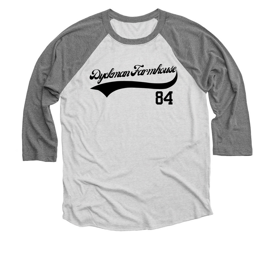 DFM Baseball-Style Apparel, a Premium Heather and Heather White 3/4 Sleeve Baseball Tee