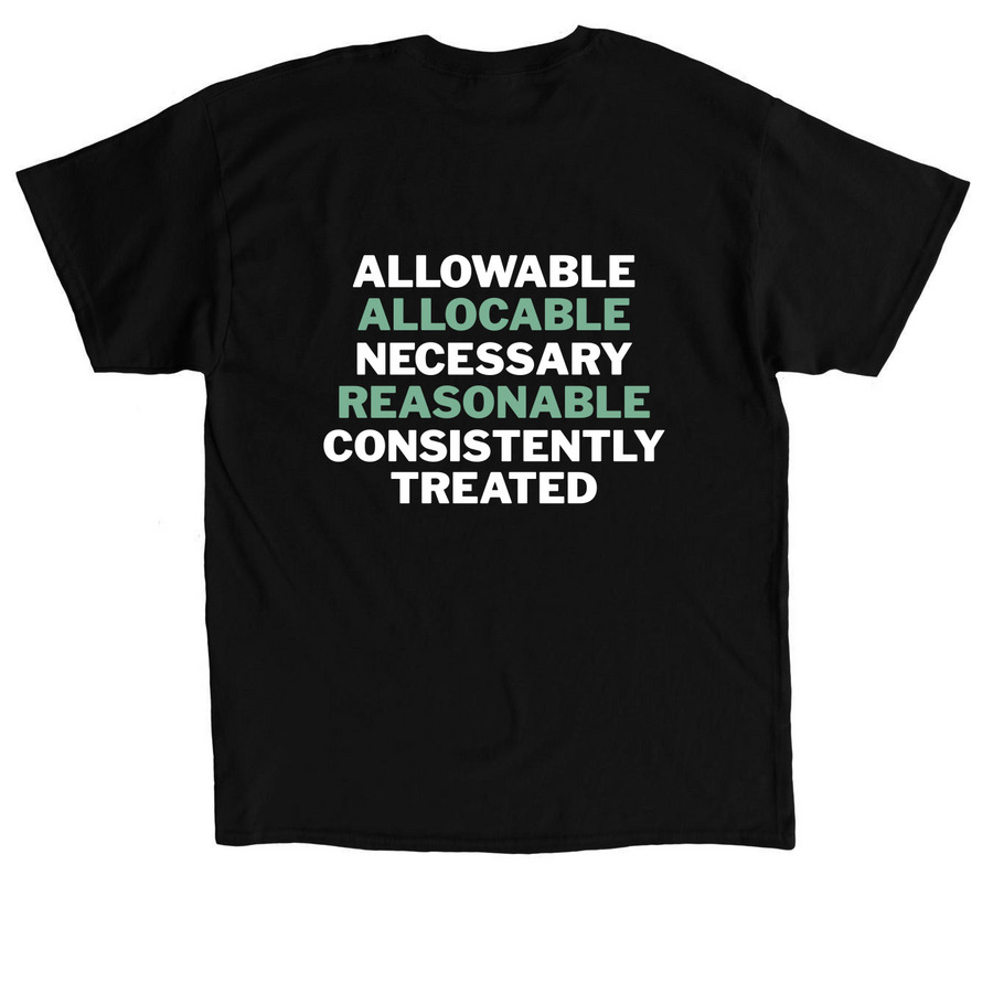 Cost Principles Part 2, a Black Classic Unisex Tee (back-view)