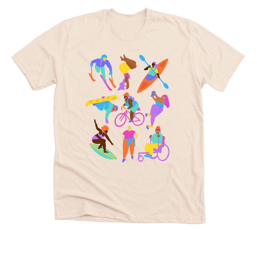 Fundraiser: inclusive outdoors!, a Heather Soft Cream Premium Unisex Tee