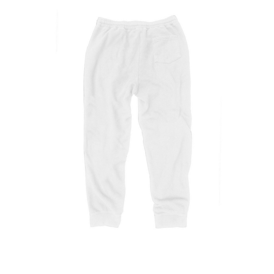 Alpha Sig White Joggers, a White Midweight Fleece Joggers (back-view)