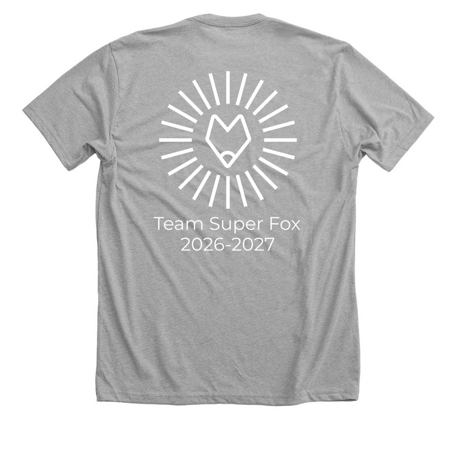 Team Super Fox 2026-2027, a Athletic Heather Premium Unisex Tee (back-view)