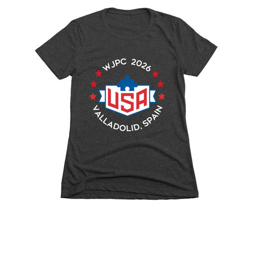 World Jigsaw Puzzle Championship 2026, a Charcoal Women's Slim Fit Tee