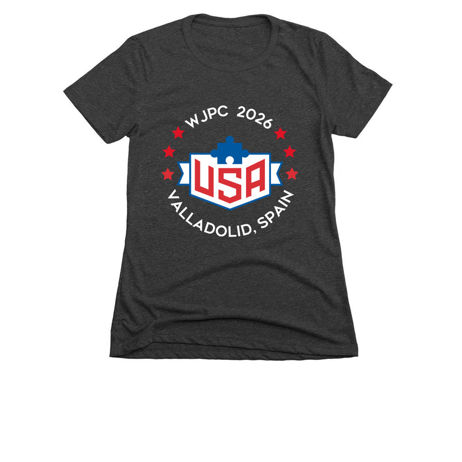 World Jigsaw Puzzle Championship 2026, a Charcoal Women's Slim Fit Tee