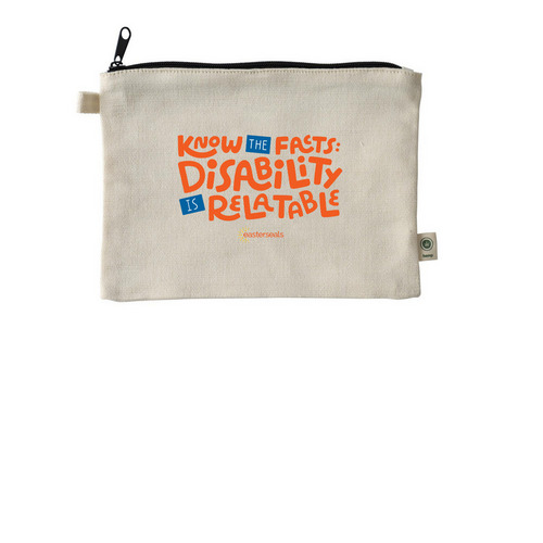 "Disability is Relatable" Pouch, a Natural 9"x7" Hemp Blend Pouch