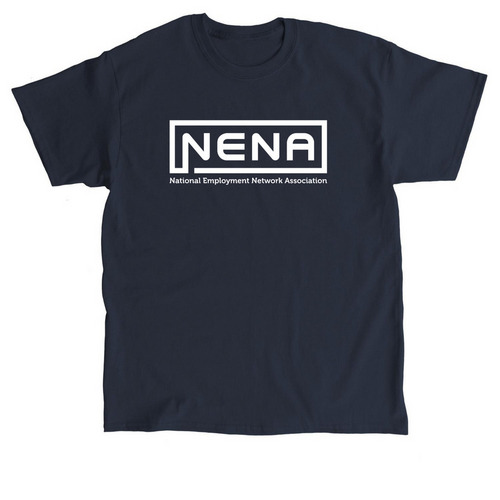 NENA Large Logo Gear, a Navy Classic Unisex Tee