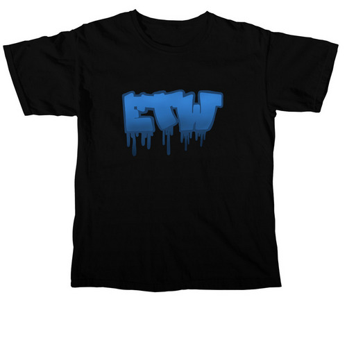 ETW BLUE GRAFFITI, a Black Comfort Colors Unisex Tee