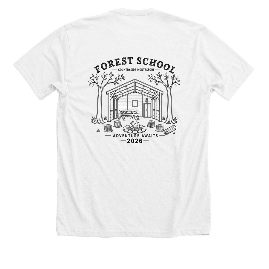 Forest School 2026 T-Shirt&nbsp;, a Solid White Blend Premium Unisex Tee (back-view)