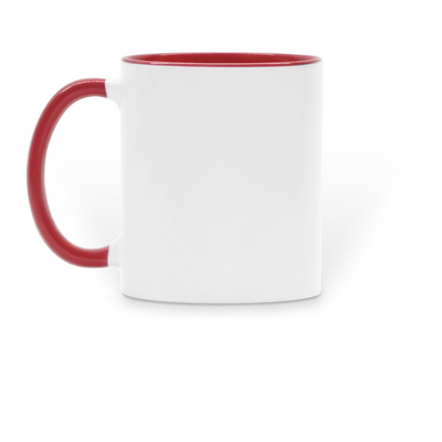 Nourishing the Next Generation, a Red Two-Tone Ceramic Mug (back-view)